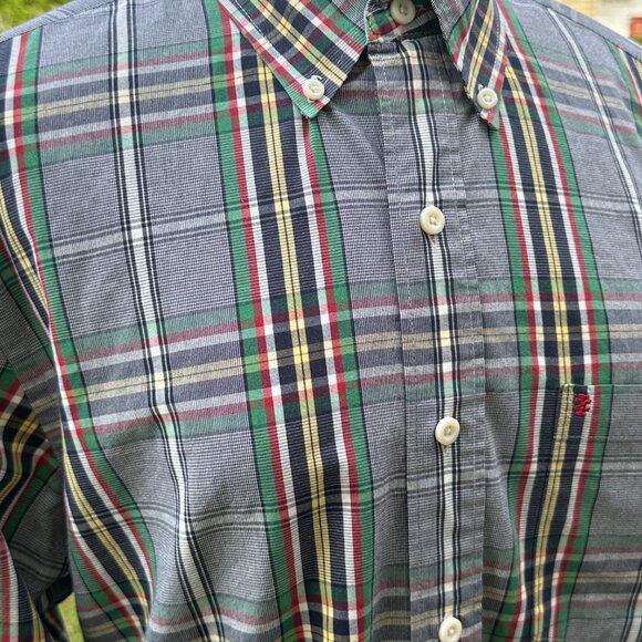 M Izod Men’s Plaid Primary Color Button Down Shirt with minor flaw - Picture 2 of 14